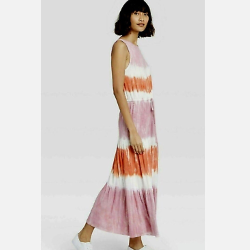Knox Rose Tie dye Boho Hippie Sleeveless Maxi Sun Dress XS